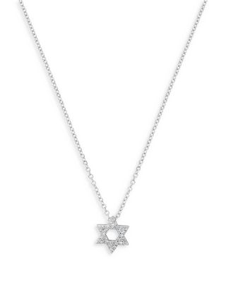 Meira T - 14K White Gold Diamond Star of David Pendant Necklace, 18"
