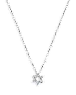 Shop Meira T 14k White Gold Diamond Star Of David Pendant Necklace, 18