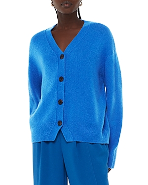 Whistles Textured Cardigan In Blue