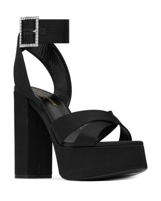 Saint Laurent - Bianca Platform Sandals in Satin Crepe