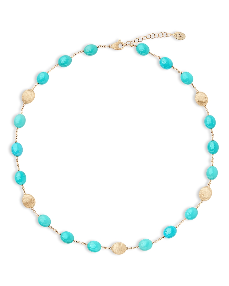 Marco Bicego 18K Yellow Gold Siviglia Turquoise Link Collar Necklace, 16.5