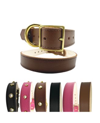 Bonne et Filou Plain Leather Dog Collar