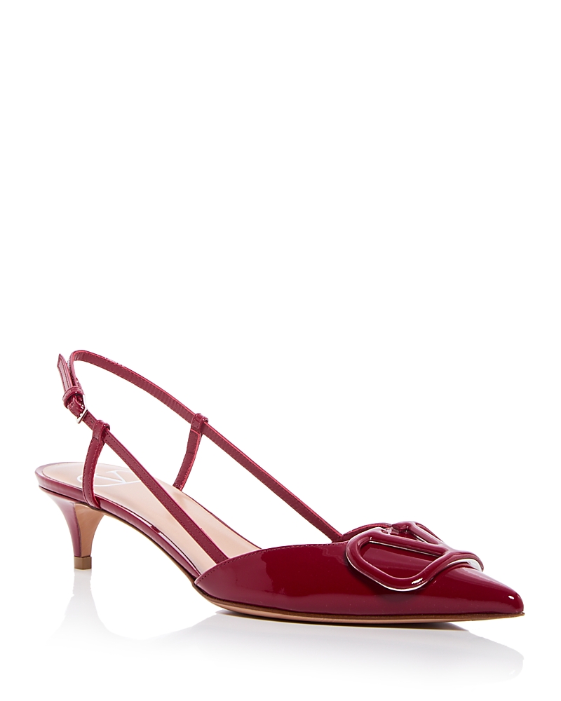 Valentino Garavani Red Vlogo Signature Slingback Heels In Y9q Deep Scarlet