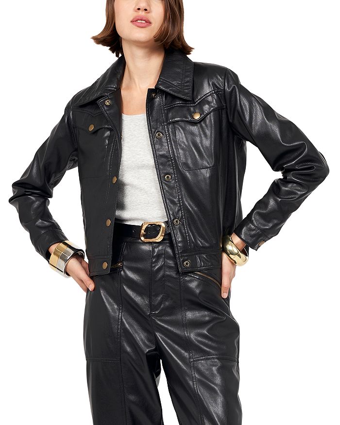 Joie black leather jacket sales