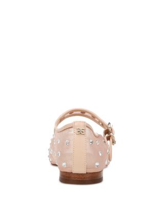 Women&#39;s Michaela Square Toe Gem Embellished Mesh Mary Jane Shoes