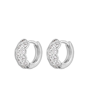 Luv Aj The Sienna Stone Hoop Earrings In Silver