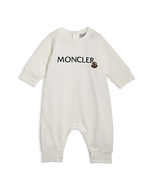 Shop Moncler Unisex Logo Romper - Baby In Natural