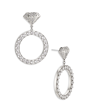 Nadri Bride Crystal Circle Earrings In Metallic