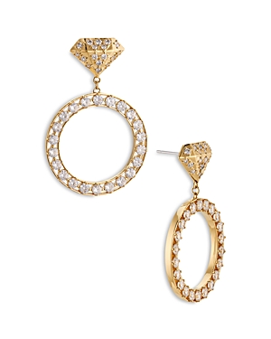 Nadri Bride Crystal Circle Earrings In Gold
