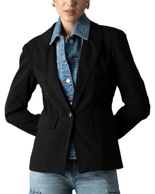 NWT BLUE REVIVAL HELEN BLACK COTTON BLAZER REMOVABLE store DENIM INSERT Size XS