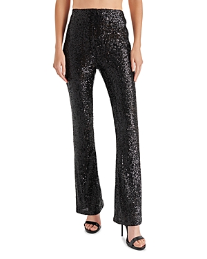 Citrine Sequin Flared Pants