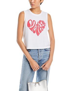 Shop Mother The Strong And Silent Sleeveless Tee In Heart