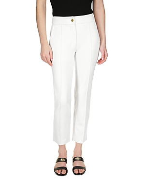 Shop Michael Kors Michael  High Rise Pintuck Pants In White