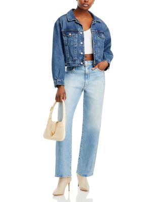 MOTHER The Spitfire Sneak High Rise Wide Leg Jeans in I Confess