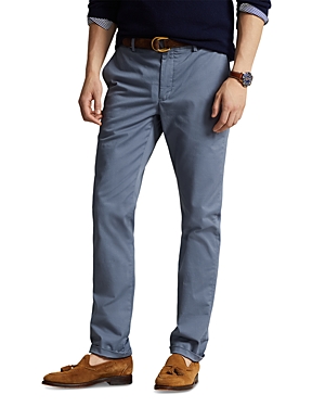 Polo Ralph Lauren Logo-tag Twill Straight-leg Trousers In Bay Blue