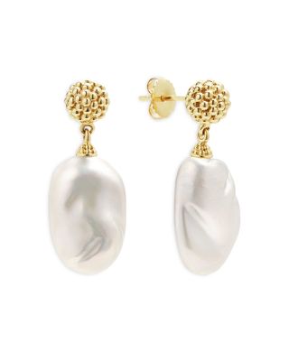 LAGOS - 18K Yellow Gold Luna Cultured Freshwater Baroque Pearl Drop Earrings