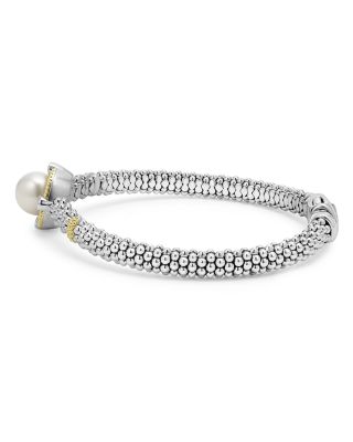 18K Yellow Gold & Sterling Silver Luna Cultured Freshwater Pearl & Diamond Caviar Bead Bracelet