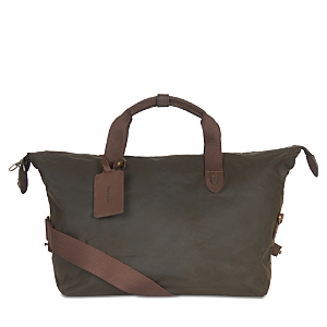 Shop Barbour Islington Waxed Cotton Holdall Bag In Olive