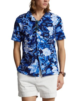 Polo Ralph Lauren Custom Slim Fit Printed Terry Camp Shirt | Bloomingdale's