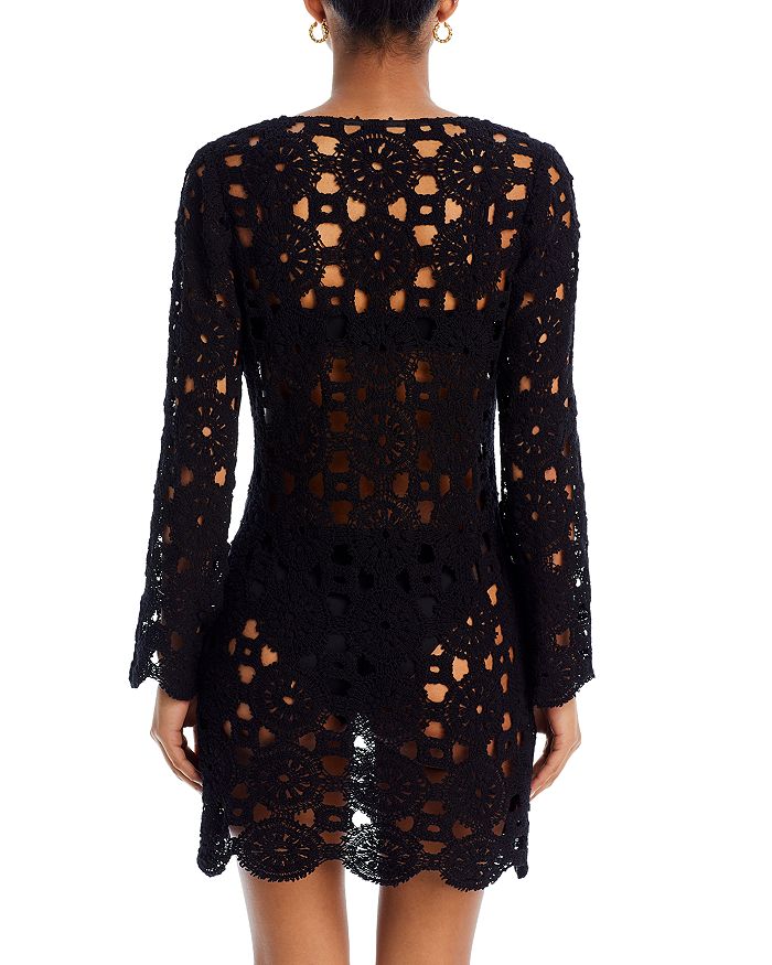 Shop Aqua Swim Swim Crochet Cover Up Dress - 100% Exclusive In Black