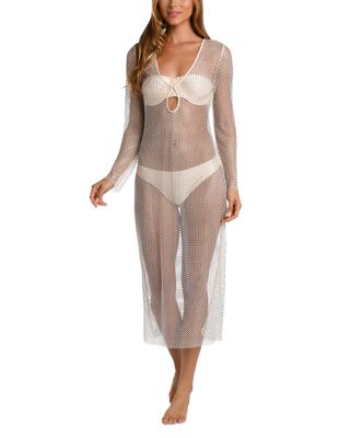 L'AGENCE - Sara Crochet Studded Swim Cover Up Maxi Dress