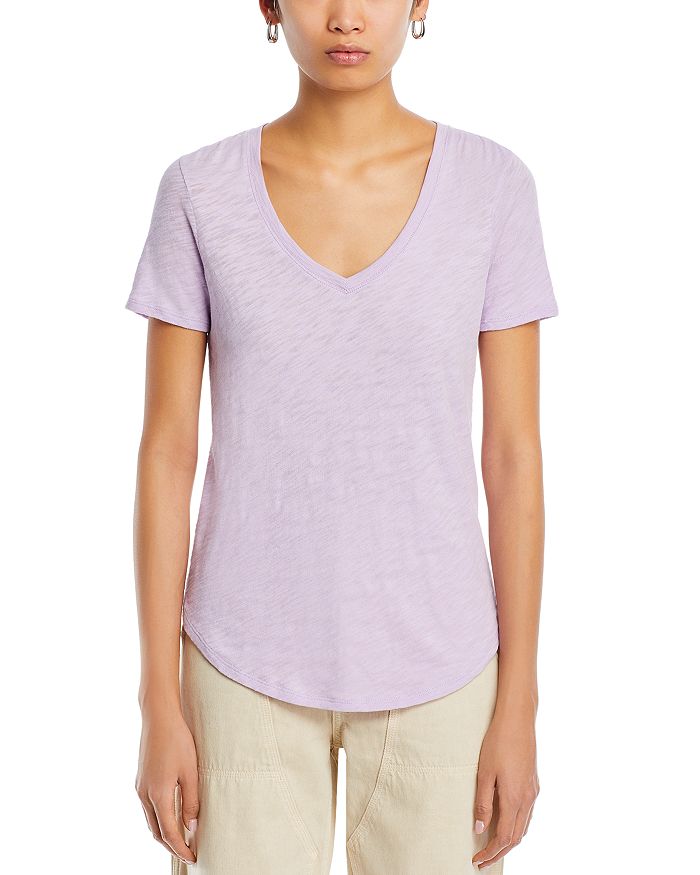 Shop Atm Anthony Thomas Melillo Short Sleeve V-neck Tee In Pale Orchid