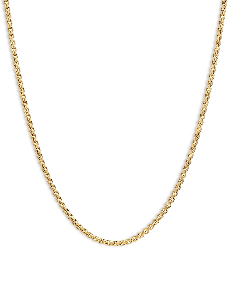 Box Chain Necklace in 18K Yellow Gold, 1mm