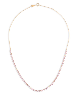 Shop Adina Reyter 14k Yellow Gold Pink Sapphire & Diamond Riviera Necklace, 14-16 In Pink/gold