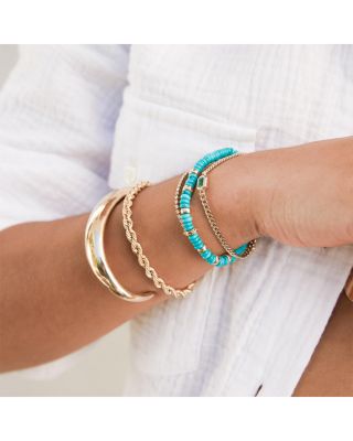 14K Yellow Gold Emerald Bezel Link Bracelet