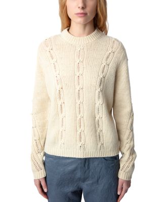 Morley Merino Wool Cable Knit Sweater