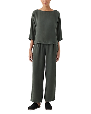 Eileen Fisher High Waisted Pleated Wide Leg Pants