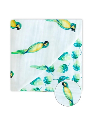 Malabar Baby Unisex 4-layer All Season Snug Blanket - Baby, Little Kid, Big Kid In Parrot (white & Green)