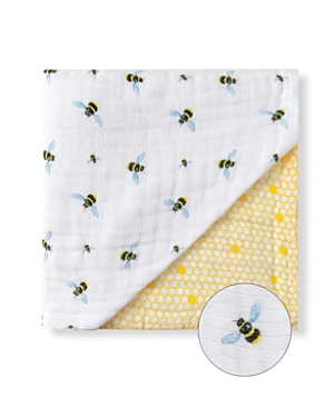 Malabar Baby Unisex 4-layer All Season Snug Blanket - Baby, Little Kid, Big Kid In Bee (white & Yellow)