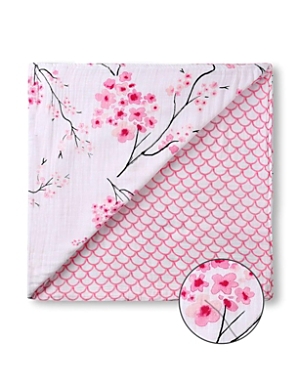 Malabar Baby Unisex 4-layer All Season Snug Blanket - Baby, Little Kid, Big Kid In Cherry Blossom (white & Pink)
