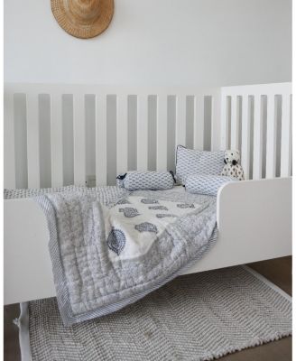 Unisex Handmade Block-Printed Cotton Crib Quilt - Baby, Little Kid, Big Kid