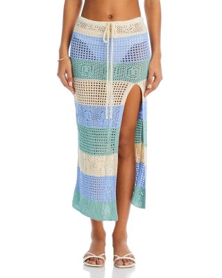 Emma Striped Crochet Cover Up Skirt