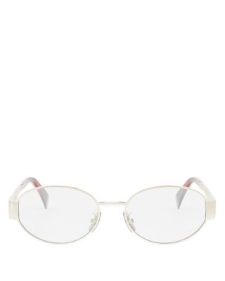 Metal Triomphe Oval Eyeglasses, 53mm