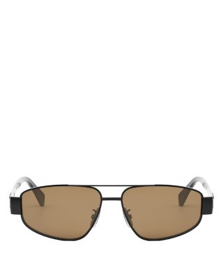 Metal Triomphe Pilot Sunglasses, 57mm
