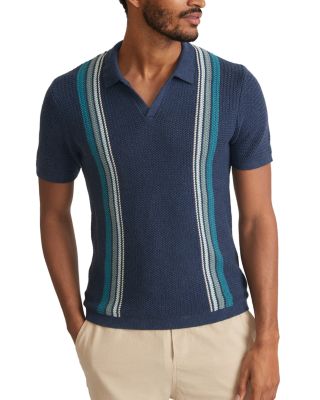 Marine Layer - Conrad Cotton Sweater Knit Vertical Stripe Standard Fit Polo Shirt