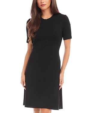 Shop Karen Kane Petites Short Sleeve A Line Dress In Black