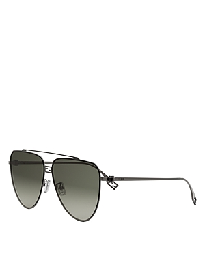 Fendi Baguette Gradient Pilot Sunglasses, 59mm In Black/gray Gradient