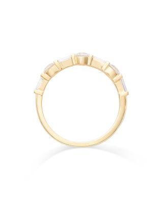 Diamond Round & Baguette Band in 14K Yellow Gold, 0.75 tcw