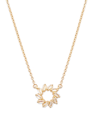 Shop Bloomingdale's Diamond Baguette Sun Pendant Necklace In 14k Yellow Gold, 0.15 Ct. T.w.