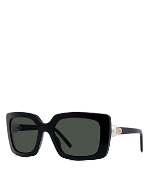 Shop Givenchy Pearl Square Sunglasses, 54mm In Black/green Solid
