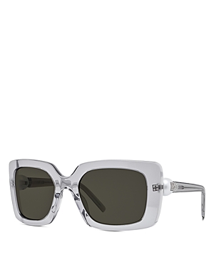 Shop Givenchy Pearl Square Sunglasses, 54mm In Gray/green Solid