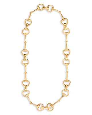 Equestrian Snaffle Bit Chain Necklace in 18K Gold Plated, 20"