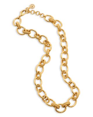 Cleopatra Regal Link Necklace in 18K Gold Plated, 16"