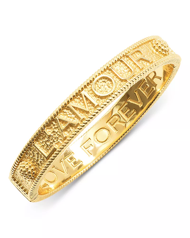 Capucine De Wulf L'Amour Toujour Hinged Bangle Bracelet in 18K Gold Plated