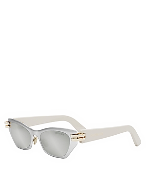 Shop Dior B3u Mirrored Butterfly Sunglasses, 53mm In Silver/gray Mirrored Solid