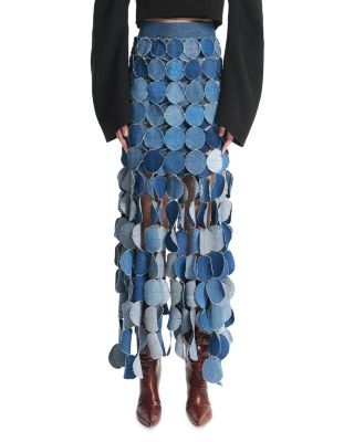 A.W.A.K.E. MODE Circle Denim Maxi Skirt | Bloomingdale's